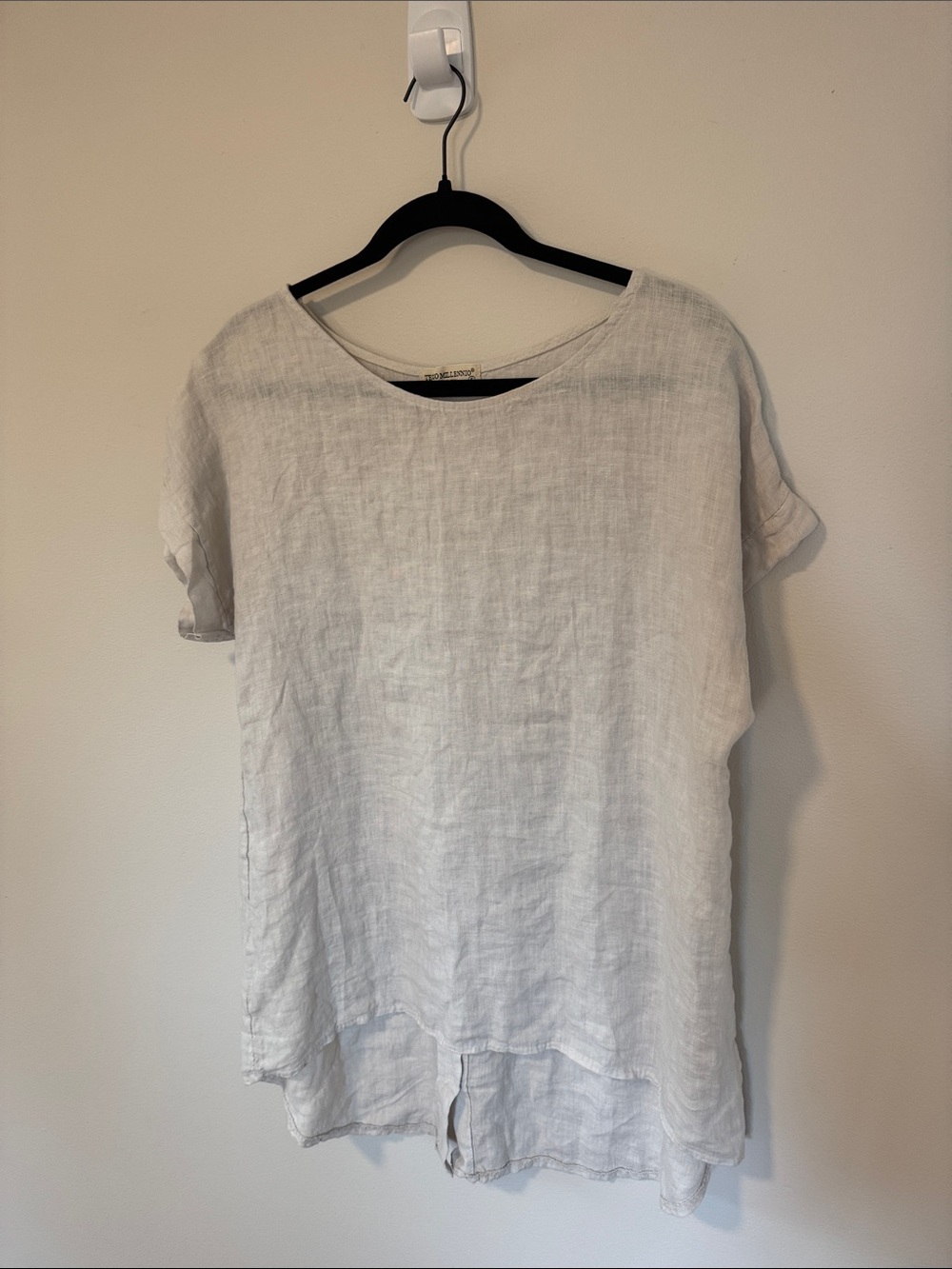 NWOT Lightweight Off White Linen Short-Sleeve Tunic Small
